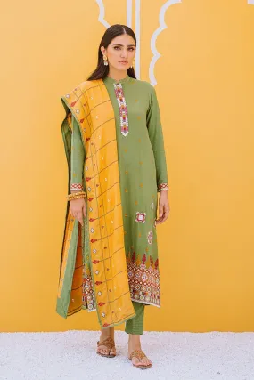 02 Crochet Bluff 3 PC Tasveer Khaddar & Linen Collection Edit Ii