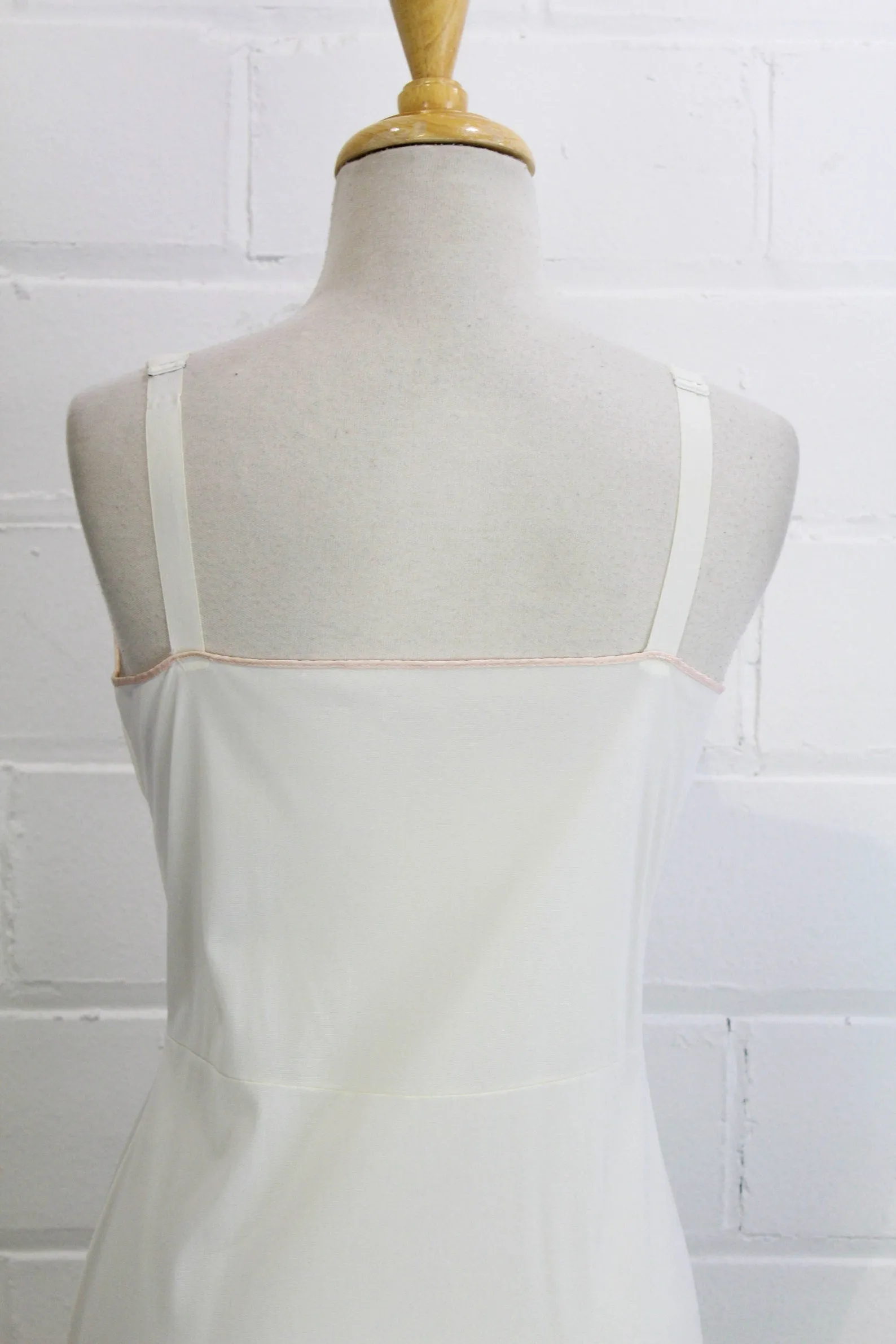 1960s White Slip with Rose Appliques, Small