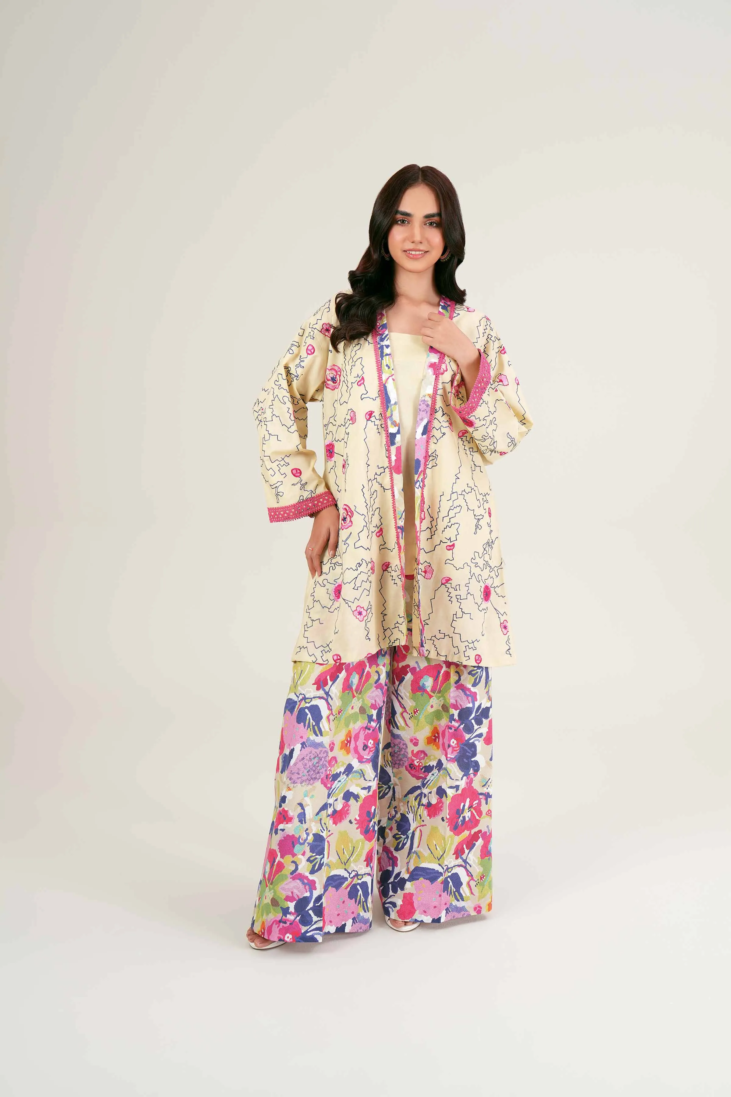 2 Piece - Digital Printed Embroidered Suit - 42402074