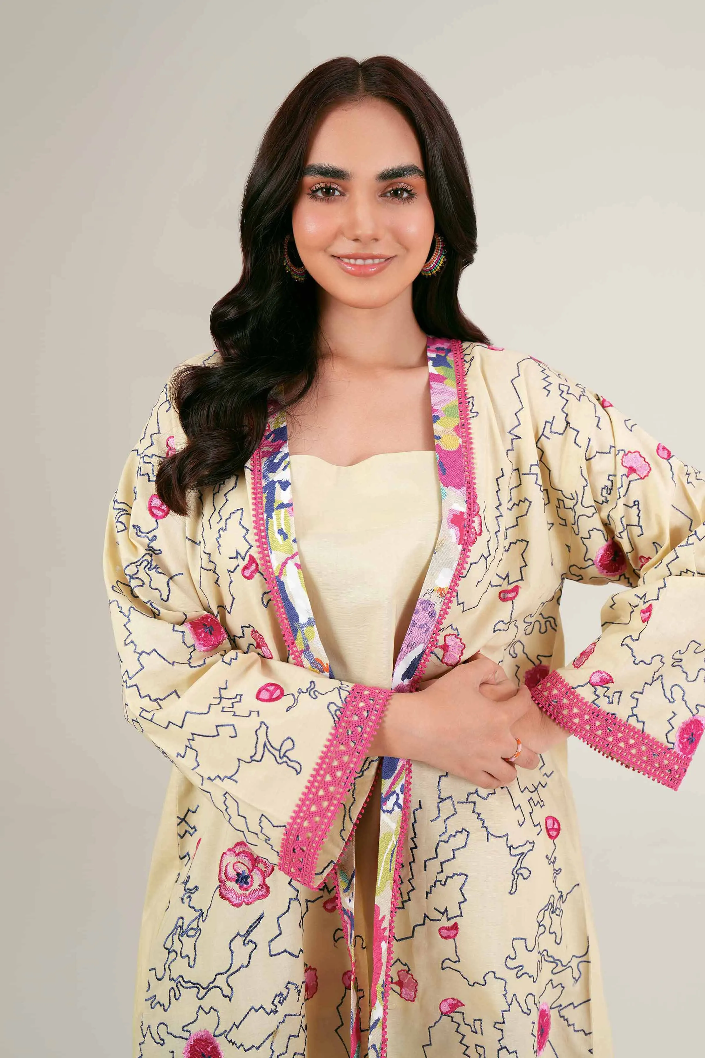 2 Piece - Digital Printed Embroidered Suit - 42402074