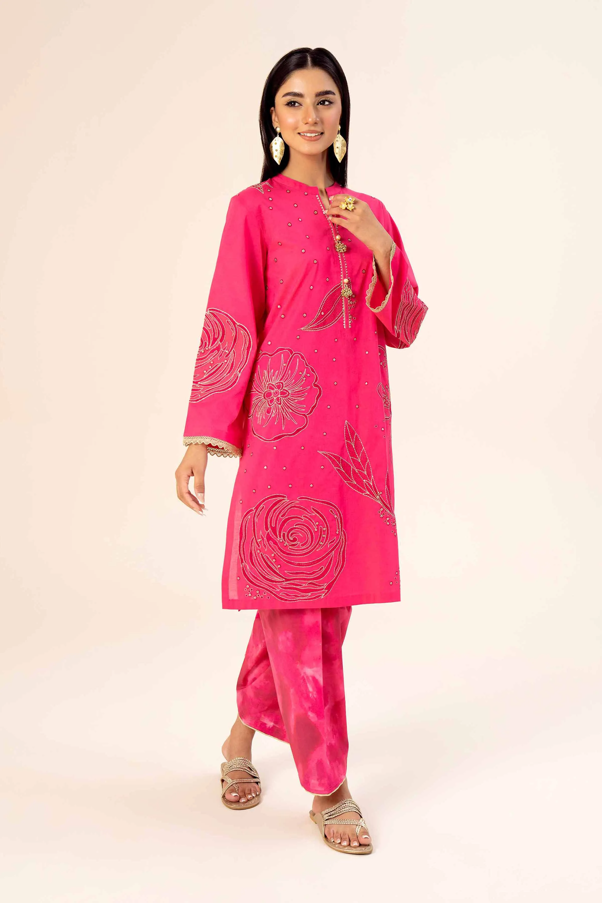 2 Piece - Digital Printed Embroidered Suit - 42402076