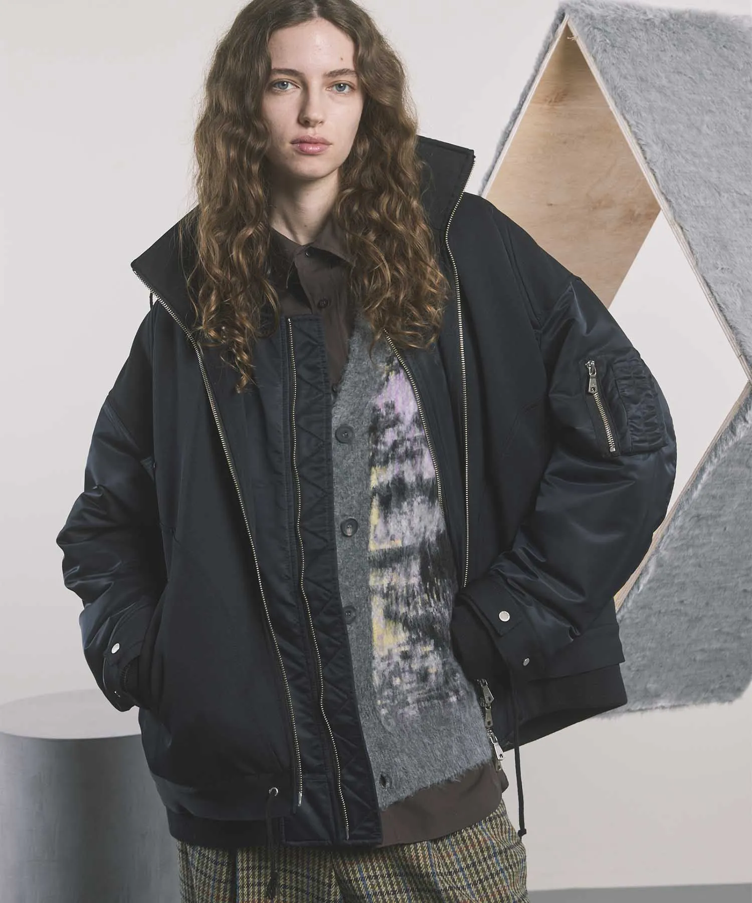 【24AW PRE-ORDER】Prime-Over Docking Stand Collar Blouson