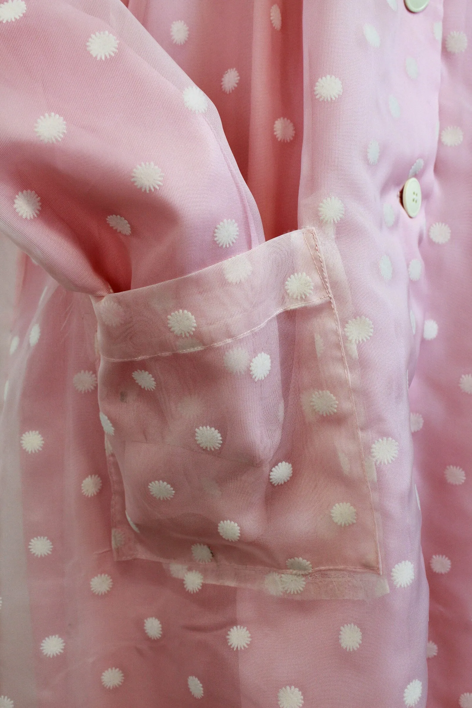 60s-Style Pink Flower Dress Jacket, Pinky's Uniform from Hairspray, Movie Costume, Embroidered P Initial