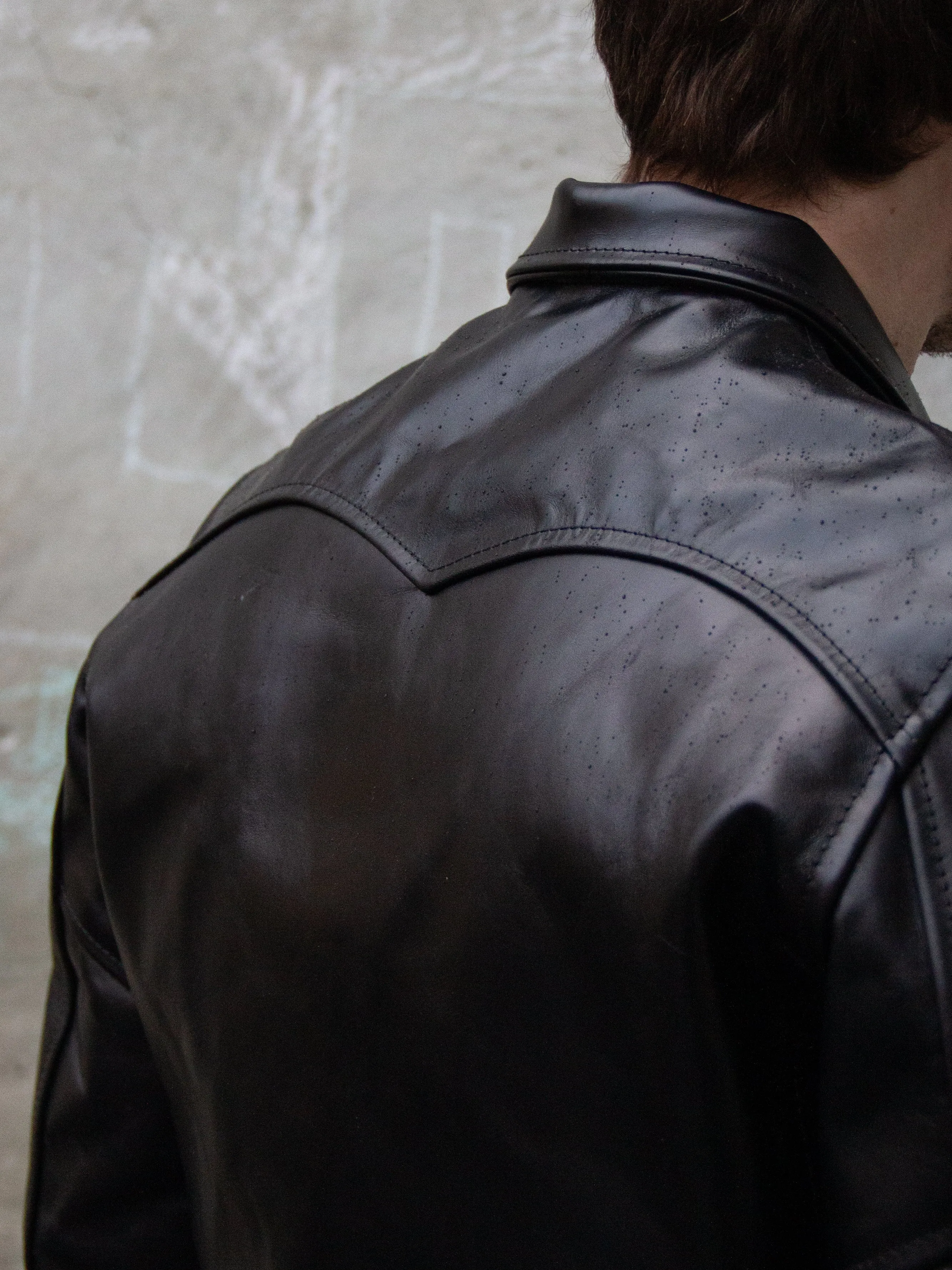 Aero Leather Clothing, 1930's Highwayman, Black Chromexcel Horsehide