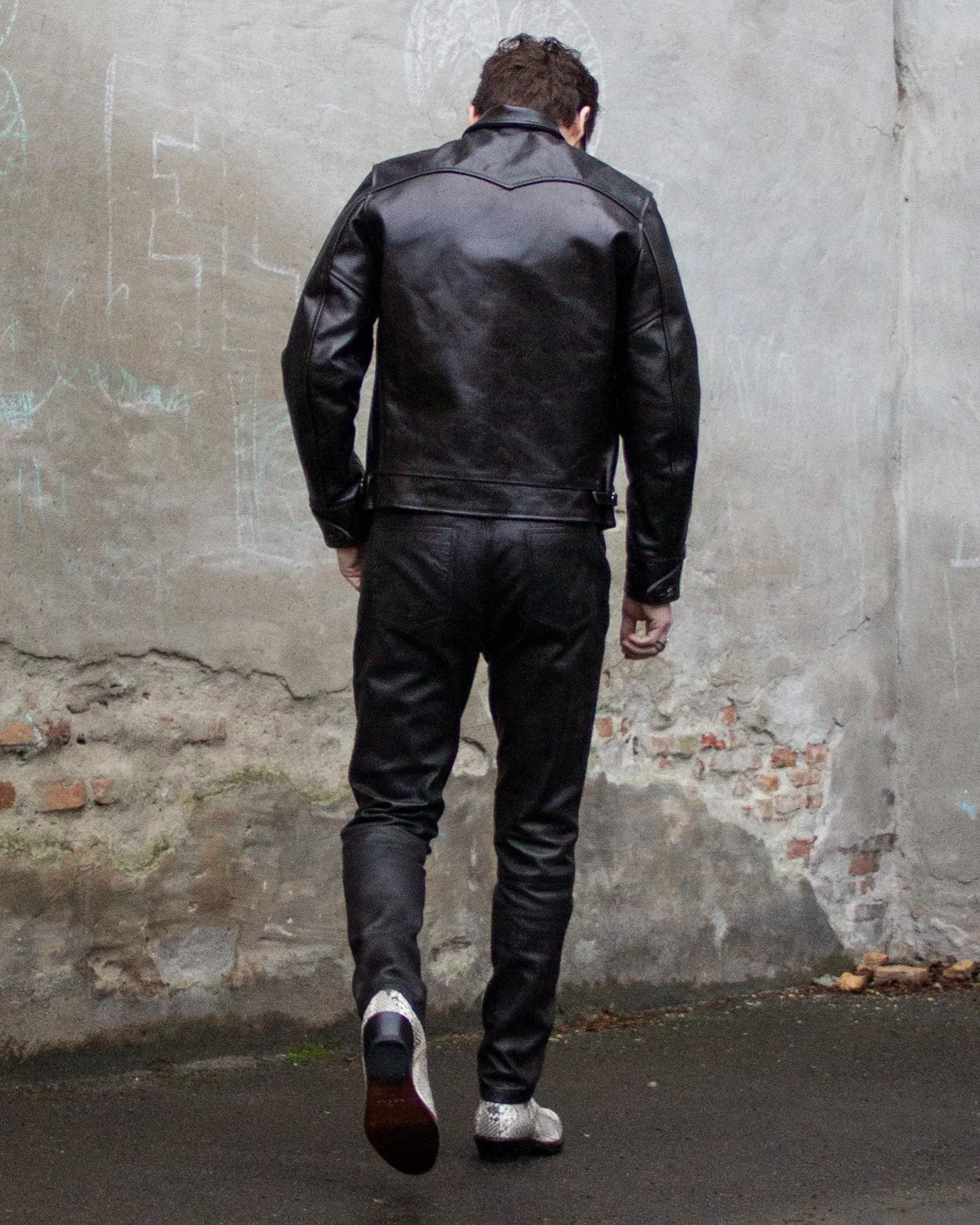 Aero Leather Clothing, 1930's Highwayman, Black Chromexcel Horsehide