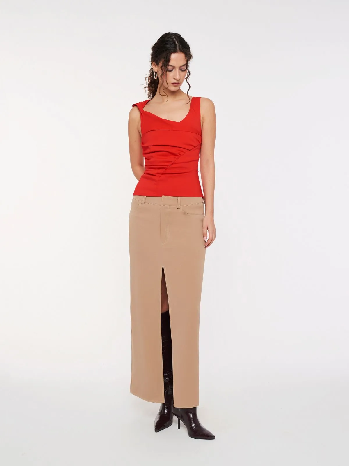 ALIX maxi skirt - biscuit