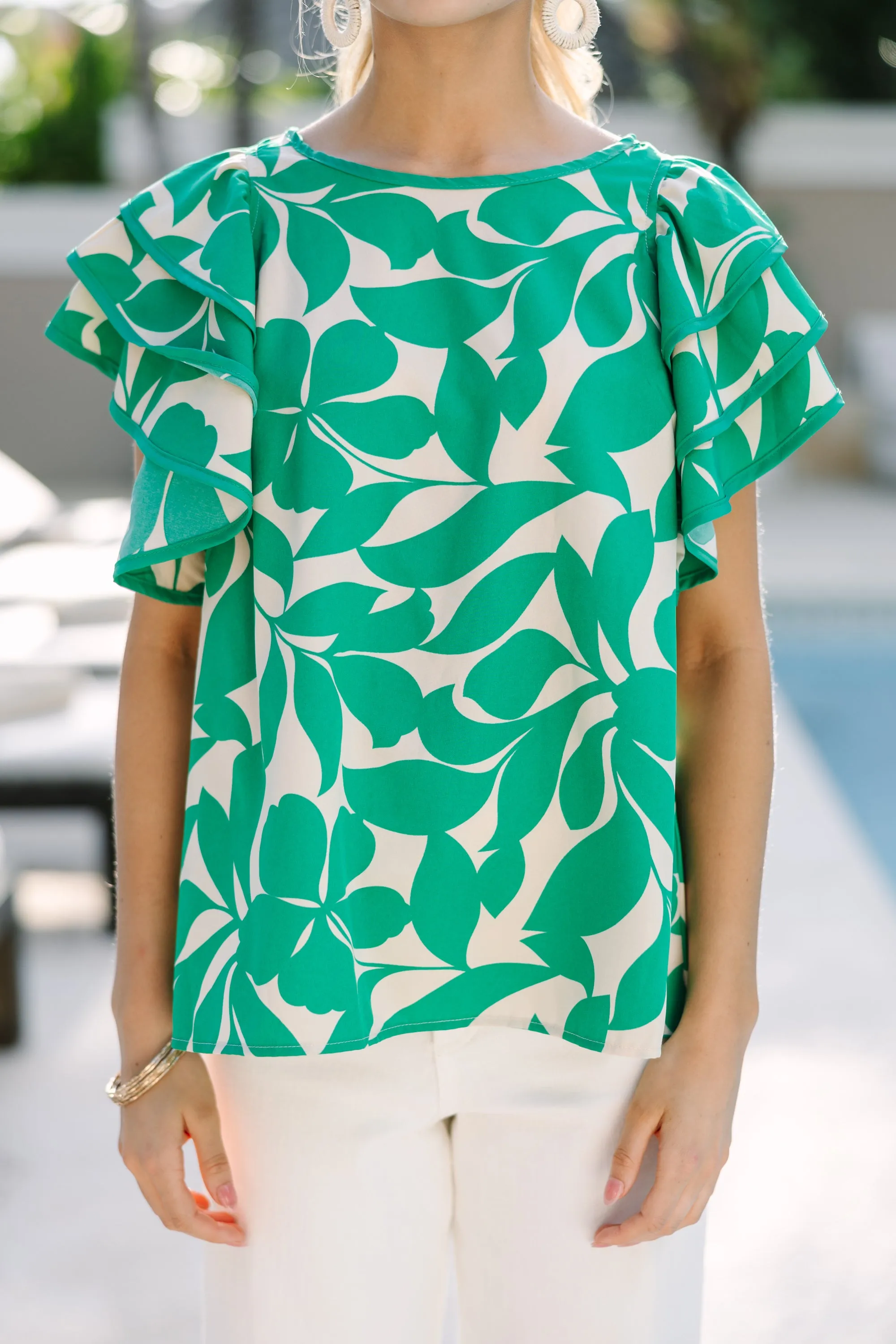 All In Green Floral Blouse