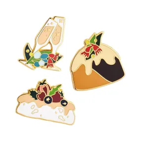 An Australian Christmas Food & Drink Enamel Pin Pack - 3 Piece