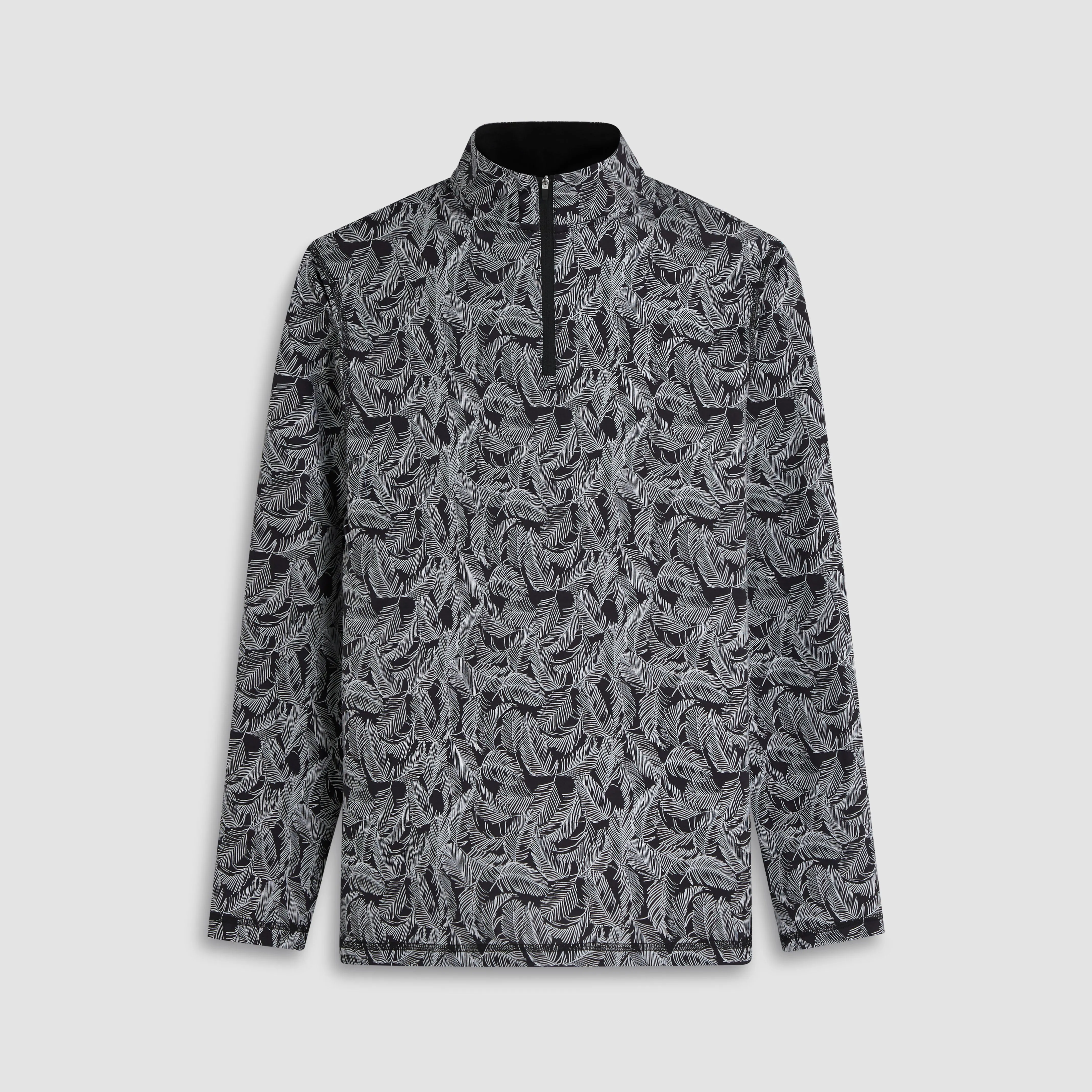 Anthony Feather Leaf OoohCotton Quarter Zip Pullover