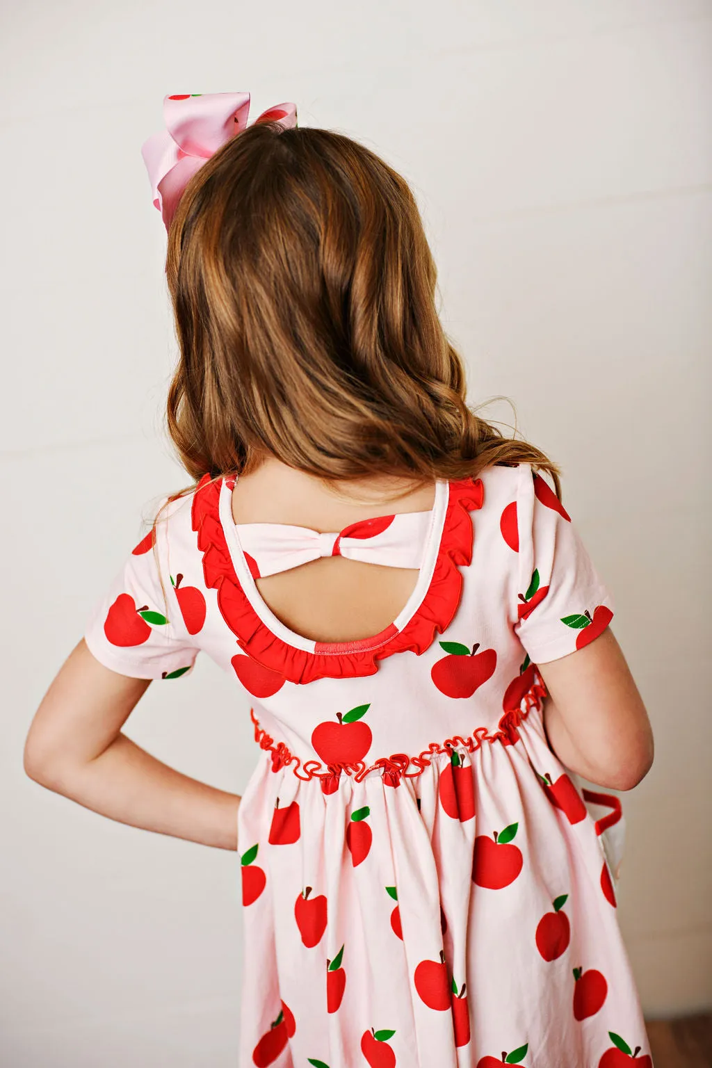 Apple Pocket Embroidery Dress