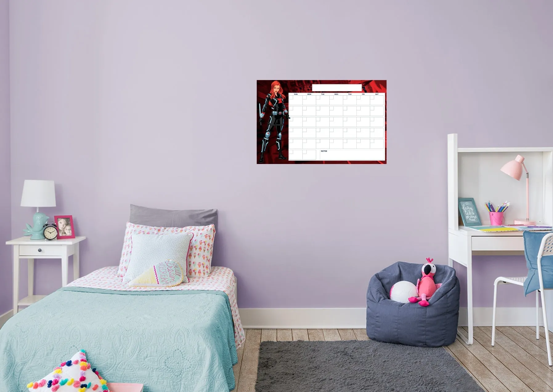 Avengers: BLACK WIDOW Blank Calendar Dry Erase        - Officially Licensed Marvel Removable     Adhesive Decal