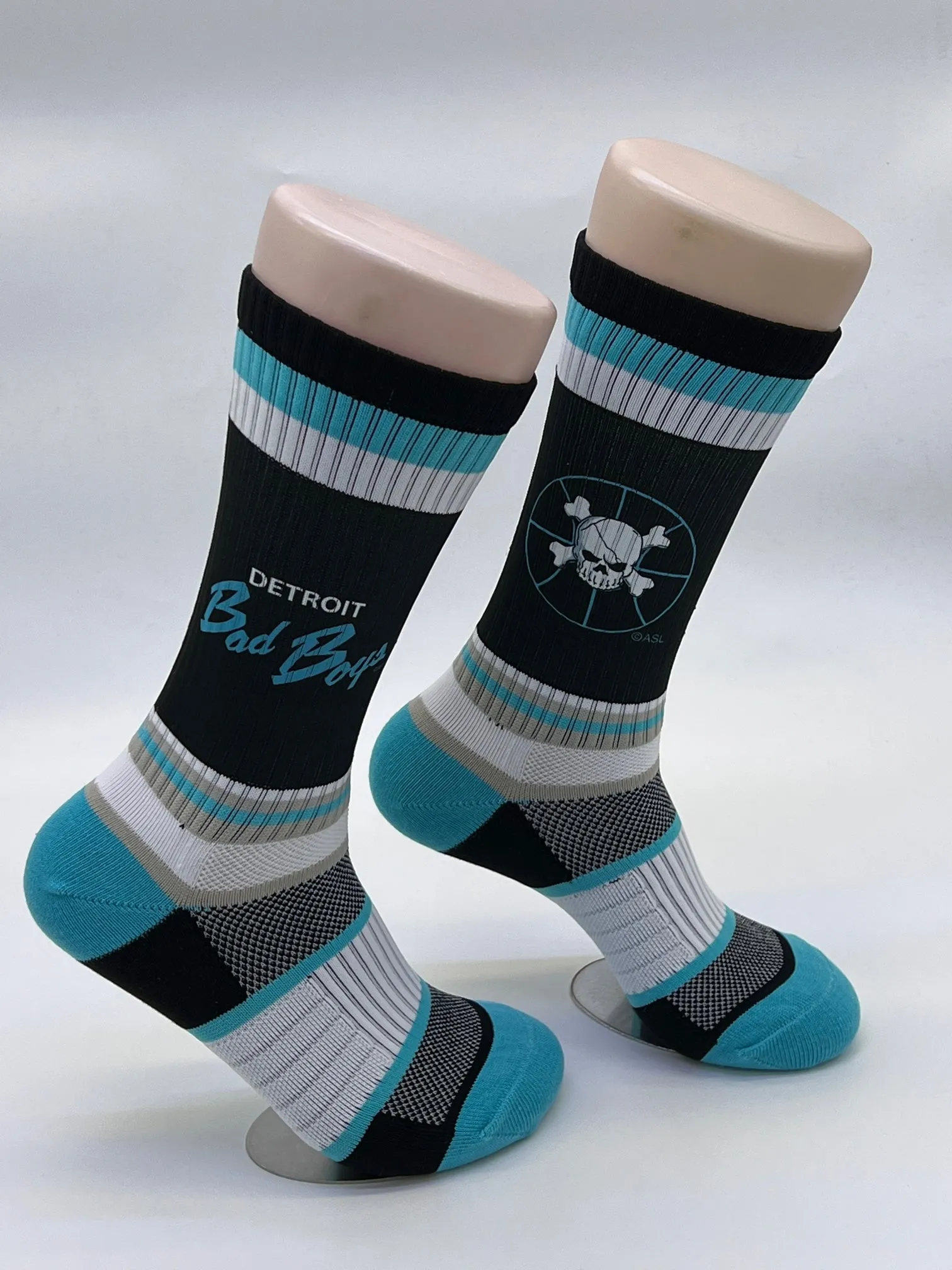 Bad Boy Classic Crew Socks - Teal Stripes