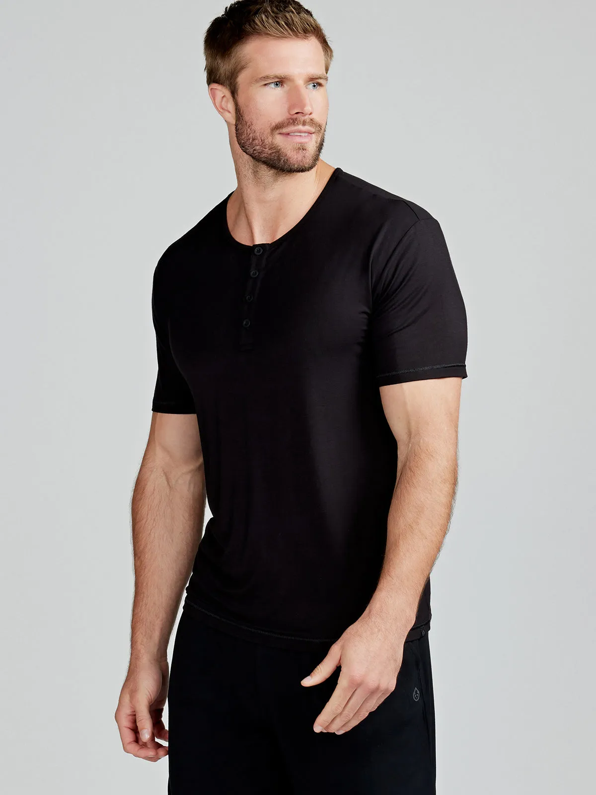 Bamboo Silk Sleep Short Sleeve Henley