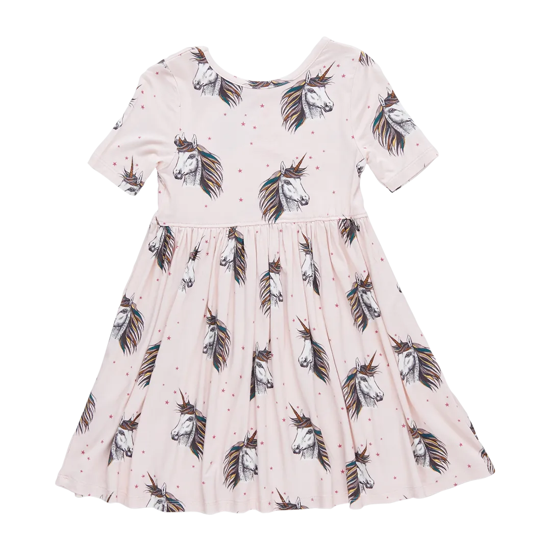 Bamboo Steph Dress | Pink Unicorns