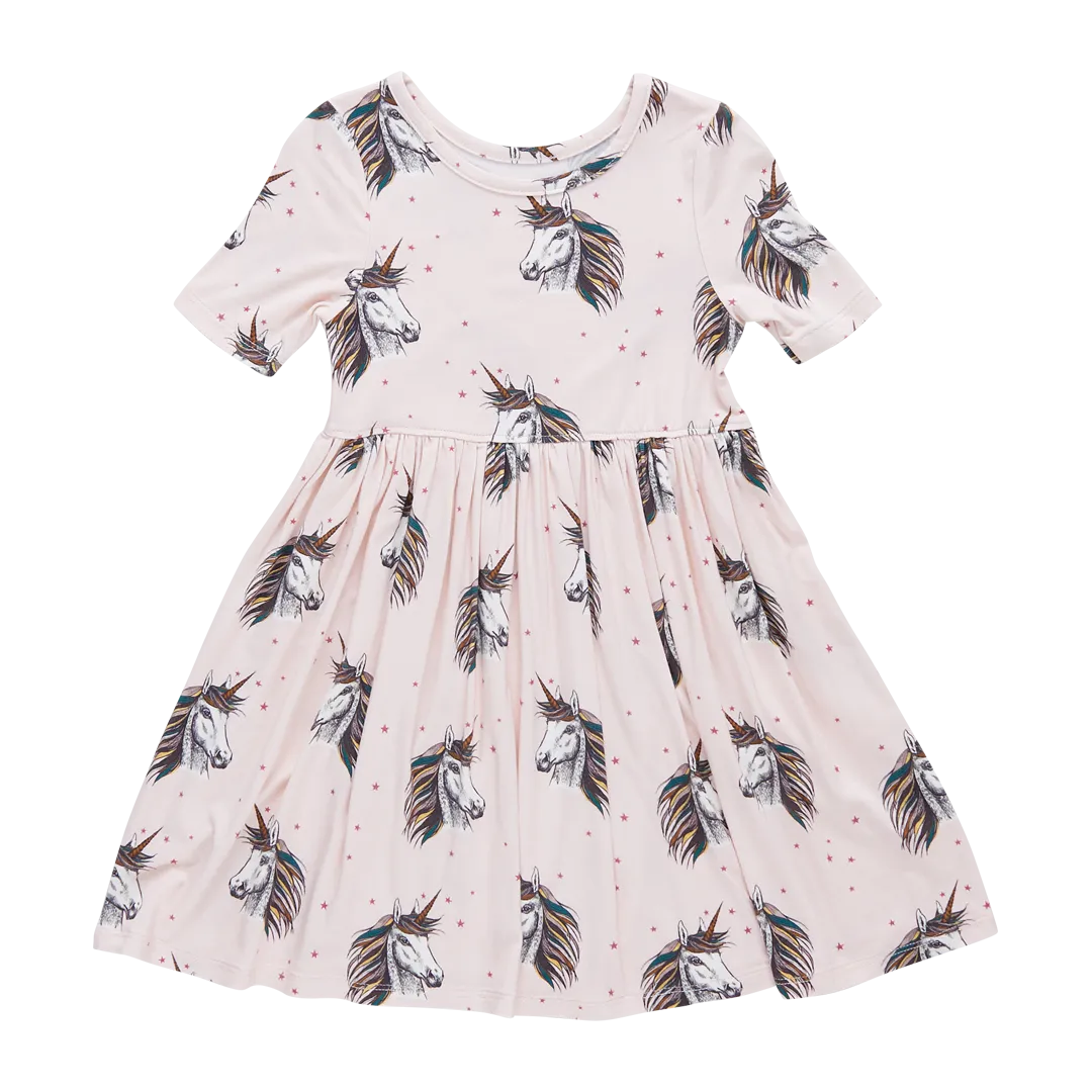 Bamboo Steph Dress | Pink Unicorns