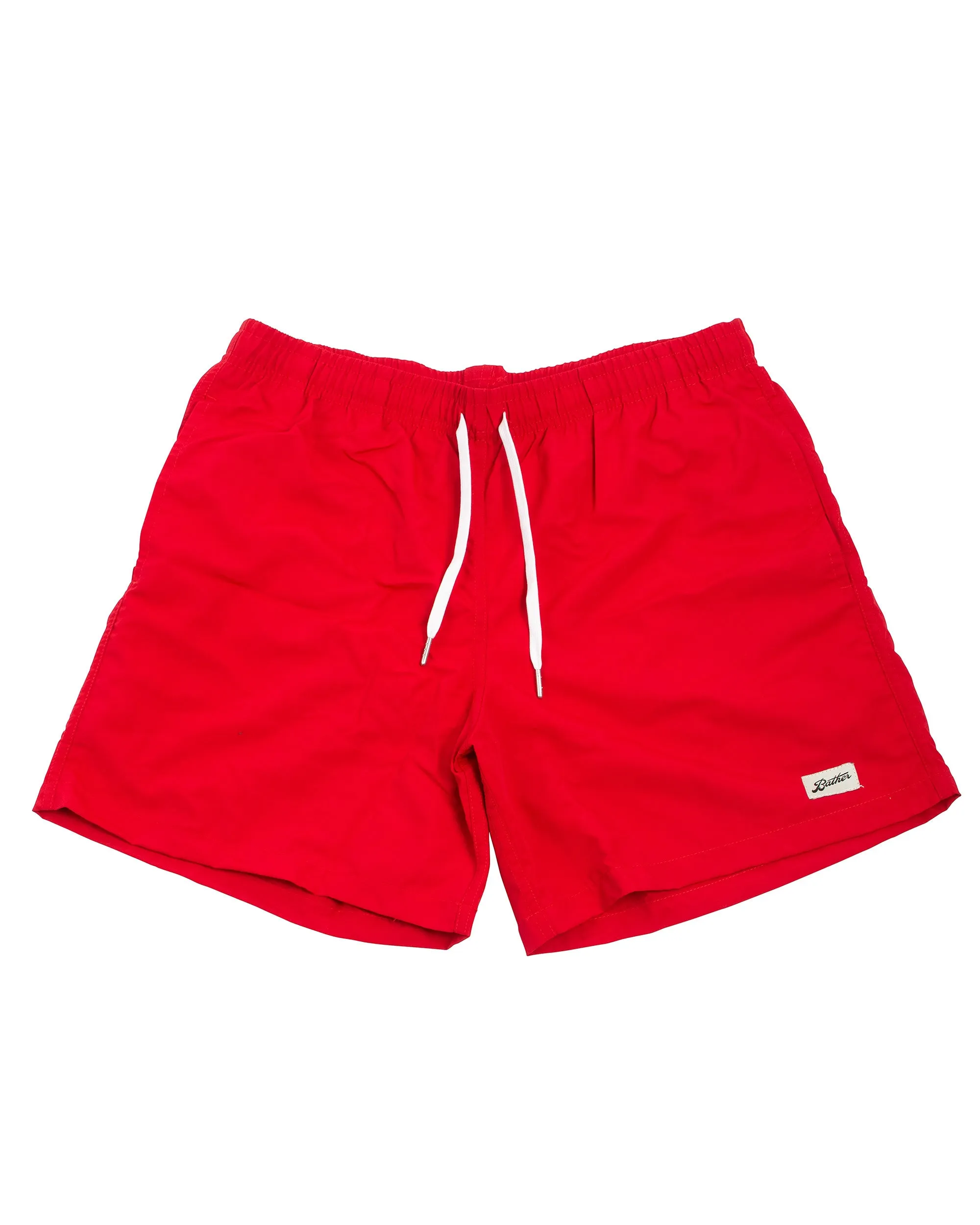 Bather Solid Red Swim Trunk