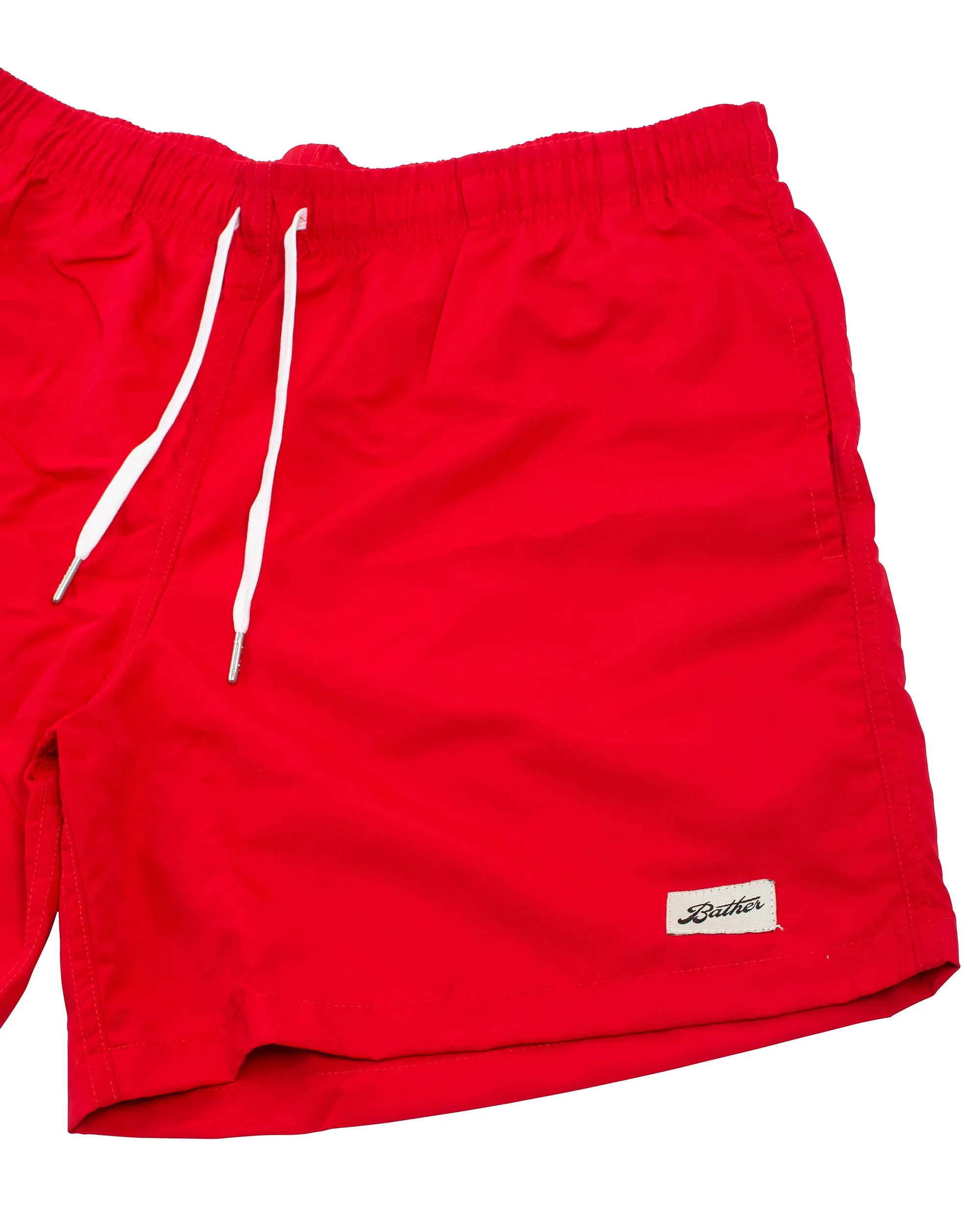 Bather Solid Red Swim Trunk