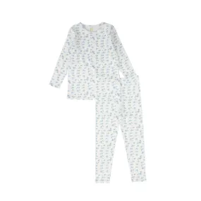 BEBE JOLEE BLUE DIAMOND FLORAL PRINT PJ SET [FINAL SALE]