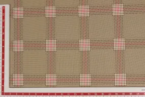 Beige Checks Micro Crepe Fabric