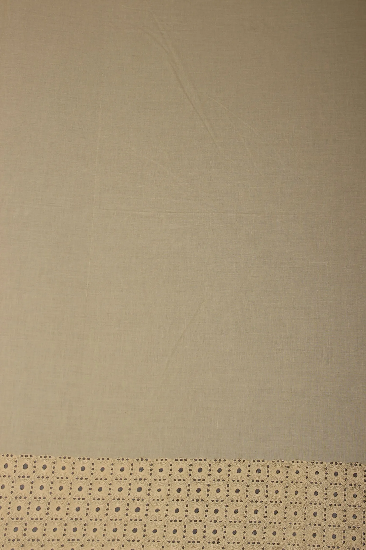 Beige Chikankari Work Fabric