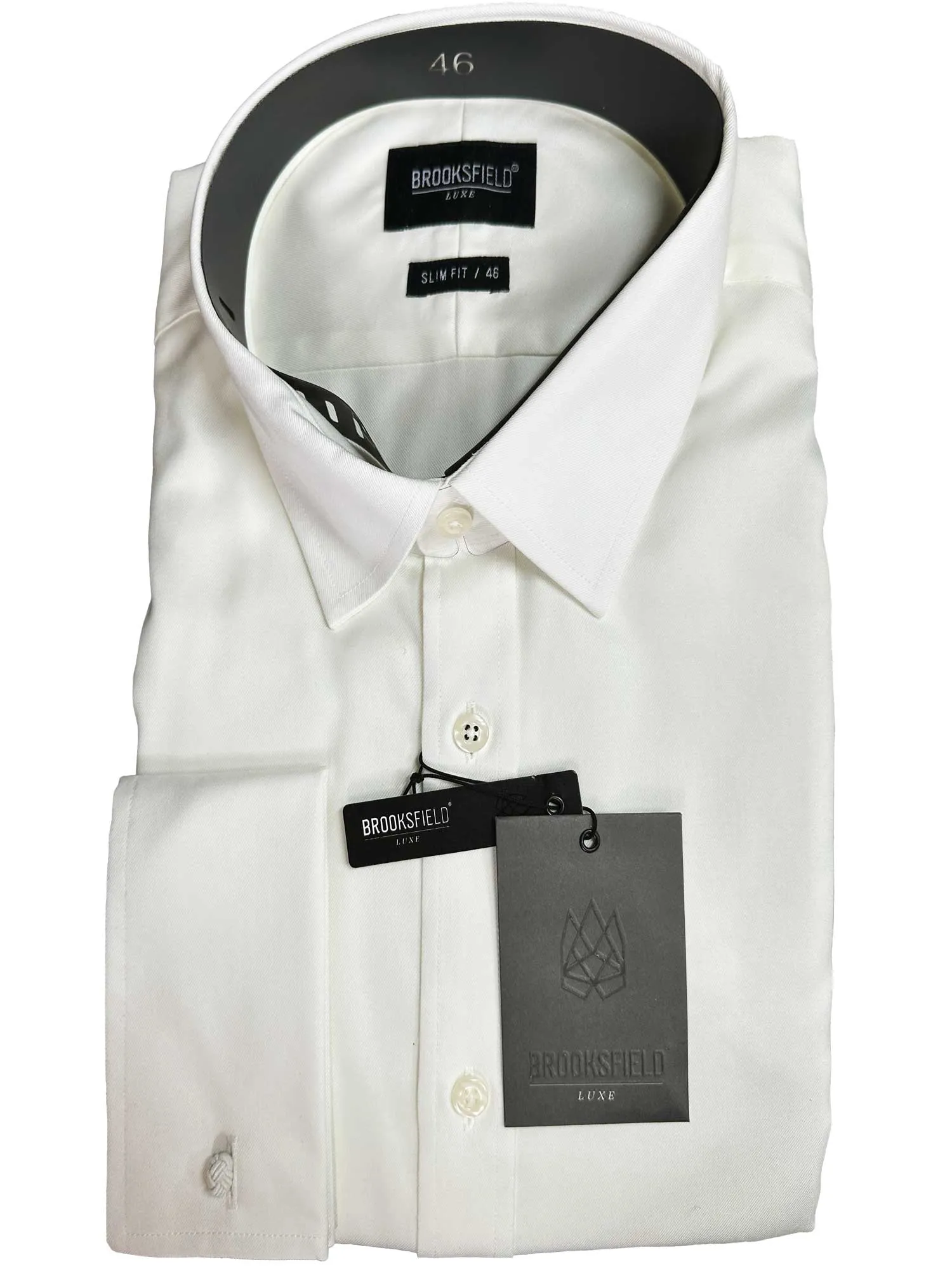 BFC882-Brooksfield Luxe Business Shirt-Ivory