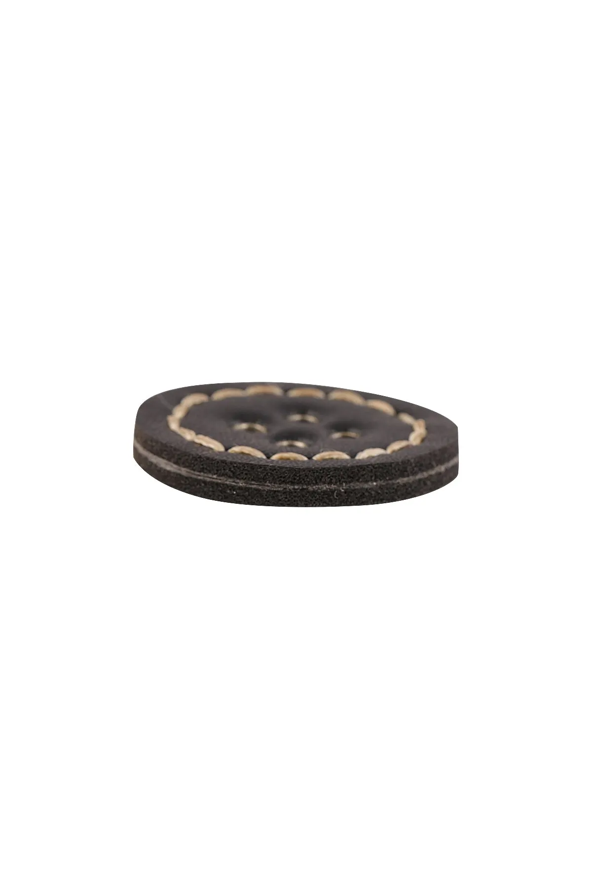 Black & Brown 4 Eyelet Hole Stitched Leather Button