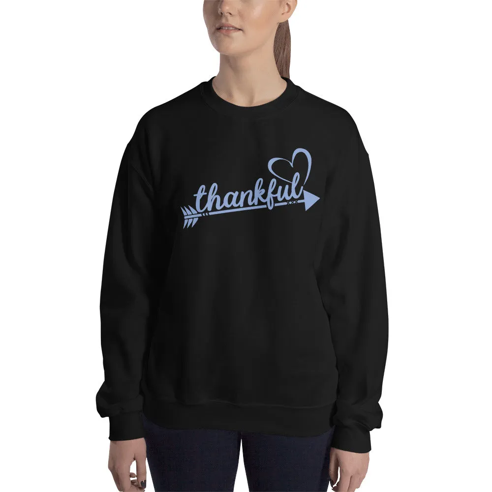 Blue Thankful Heart Arrow Sweatshirt