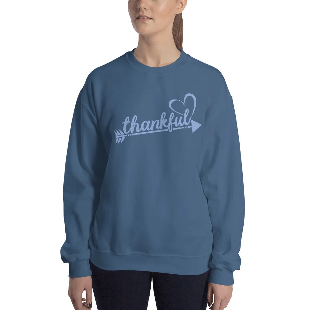 Blue Thankful Heart Arrow Sweatshirt