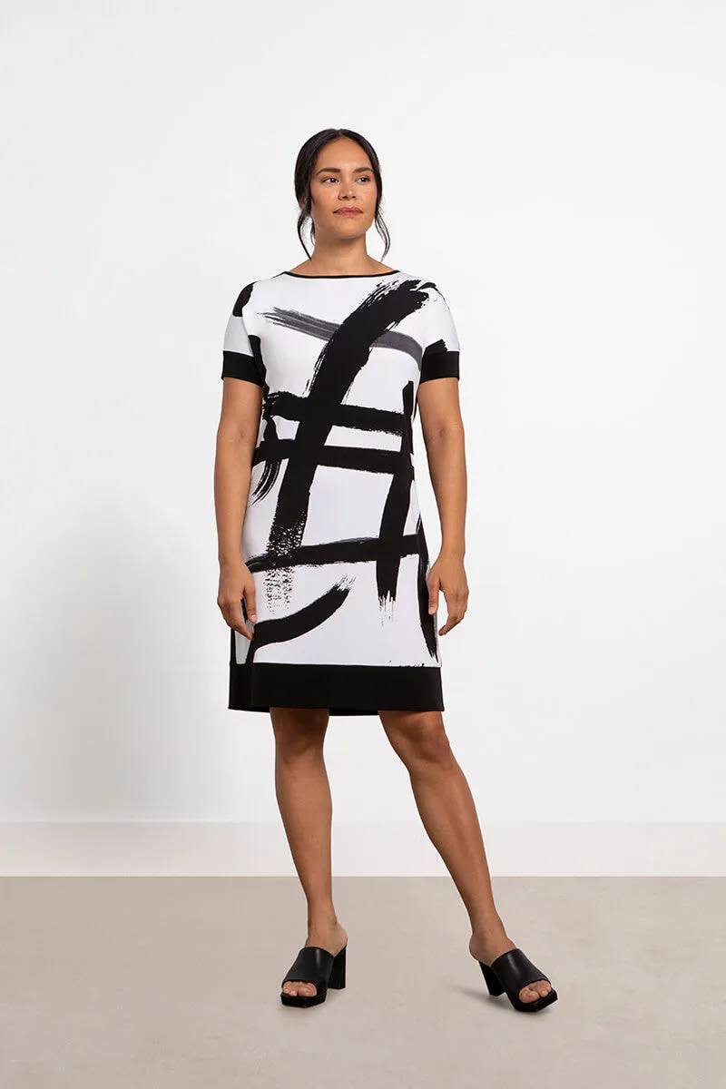 Boat Neck Dress | Abstract