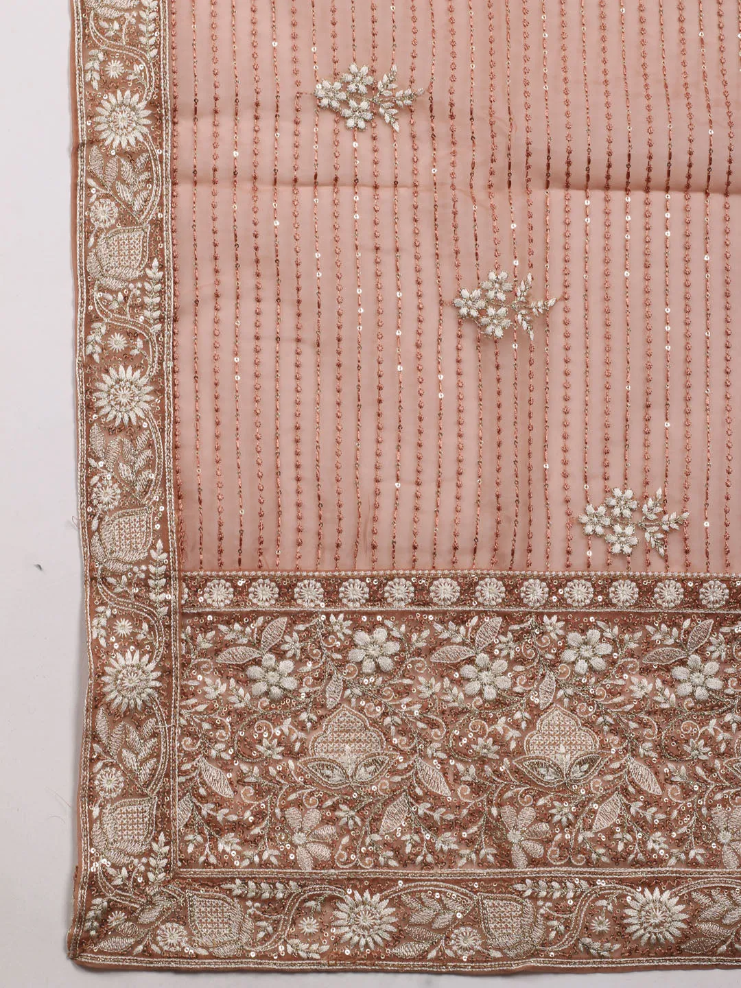 Booti Embroidered Organza Unstitched Suit Piece With Dupatta