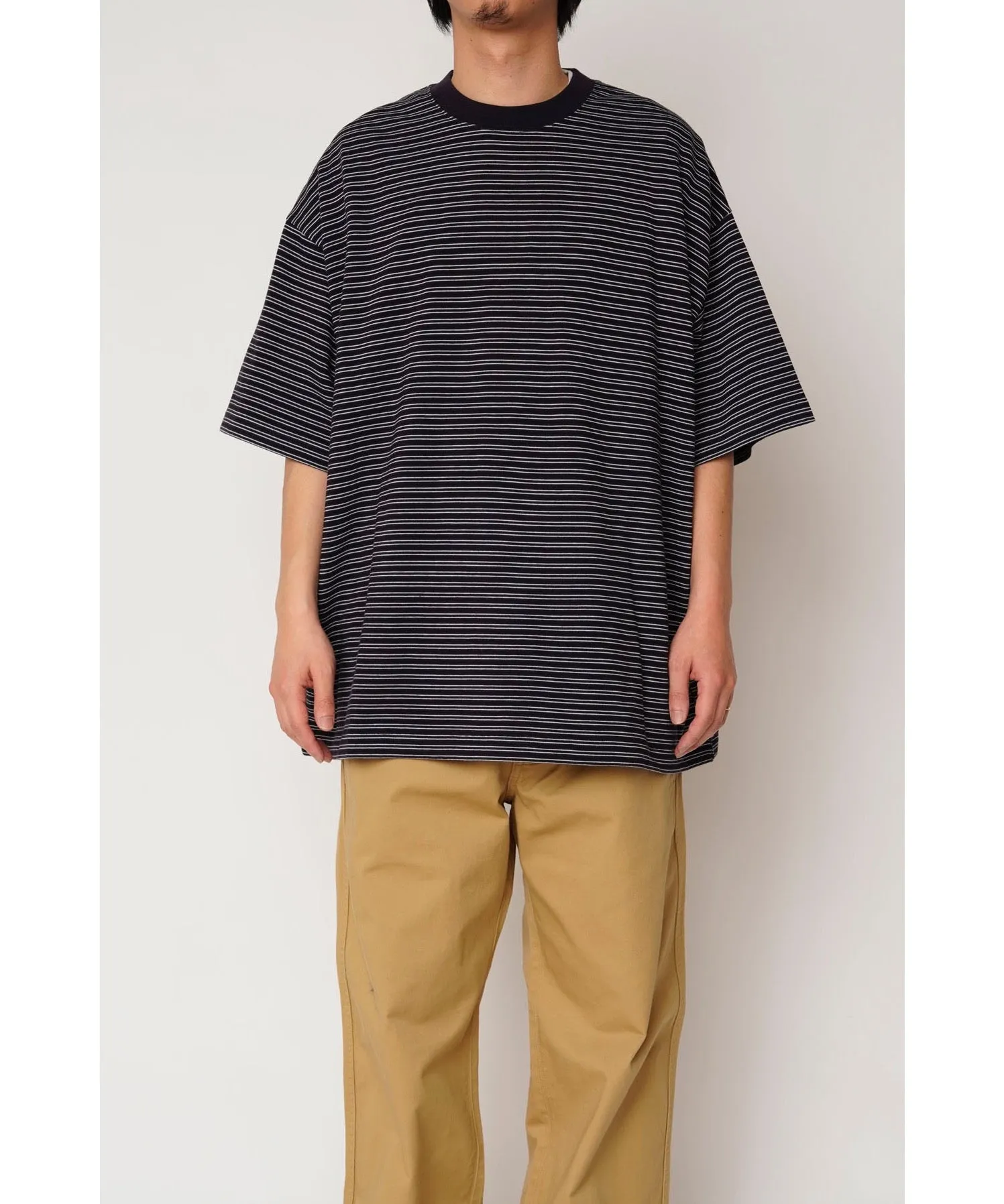 BORDER WIDE S/S T-SHIRT "D.NAVY"