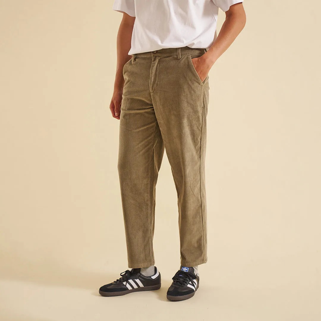 bound 'Mushroom' Corduroy Trousers