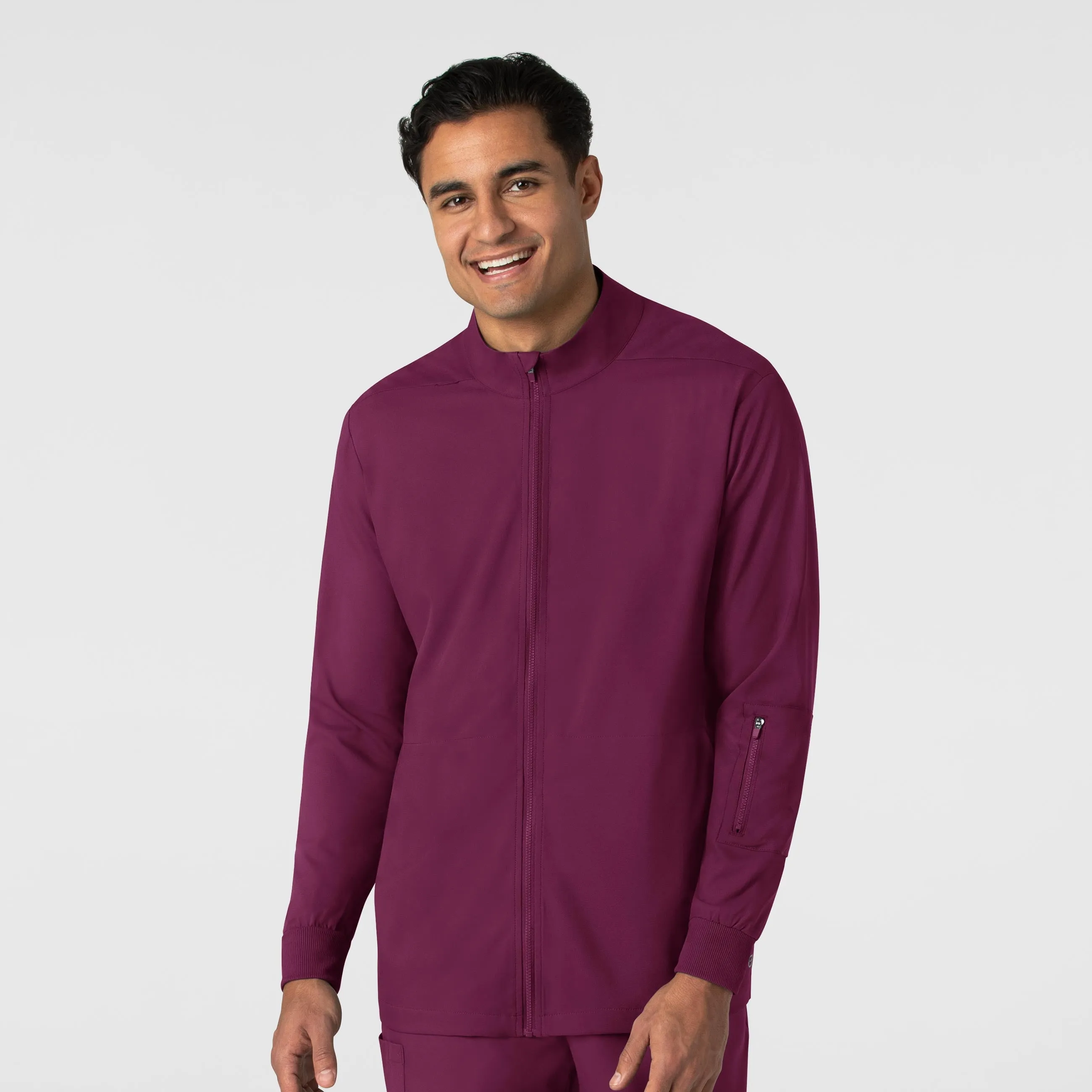 Boundless Men's Warm Up Scrub Jacket - Wine