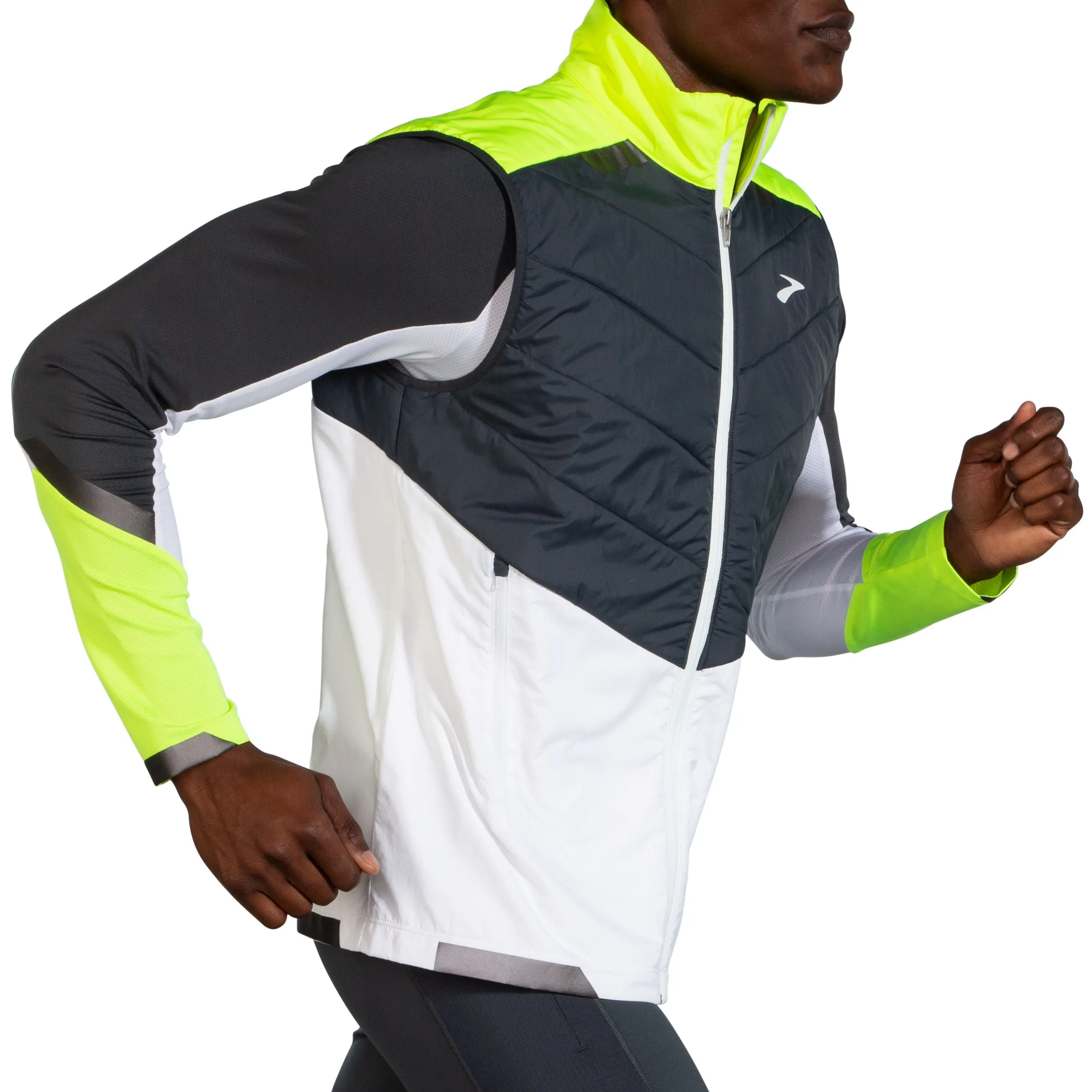 Insulated Brooks Mens Vest for Running with Enhanced Visibility Features