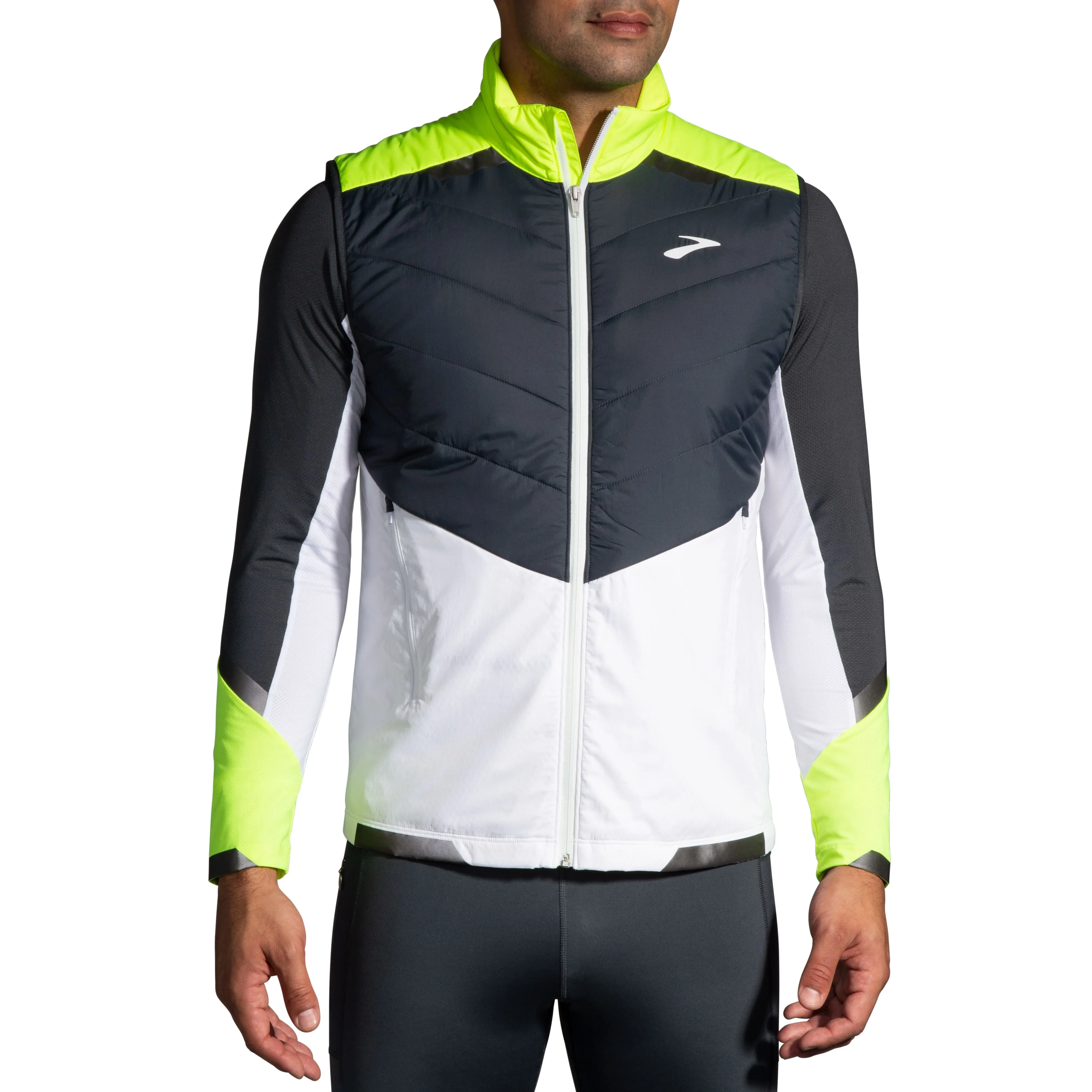 Insulated Brooks Mens Vest for Running with Enhanced Visibility Features