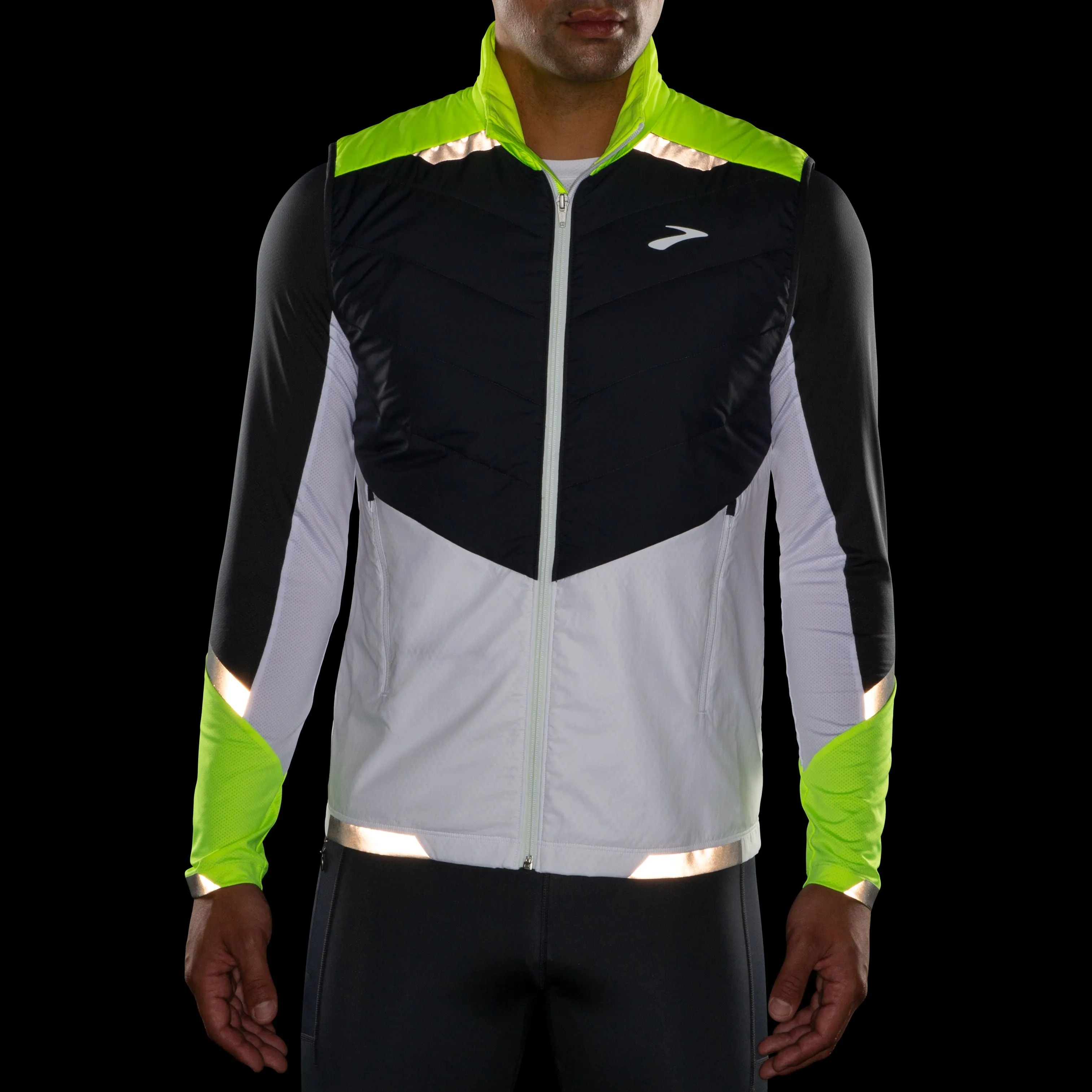 Insulated Brooks Mens Vest for Running with Enhanced Visibility Features