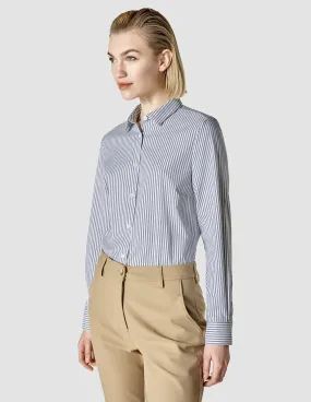 Business Shirt Slim Navy Stripes