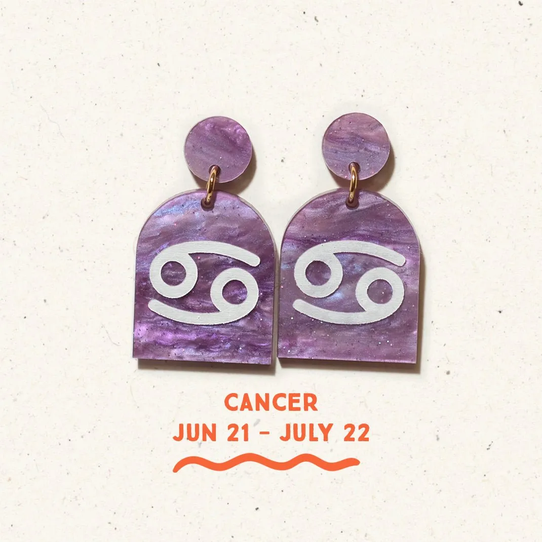 Cancer Zodiac Earrings