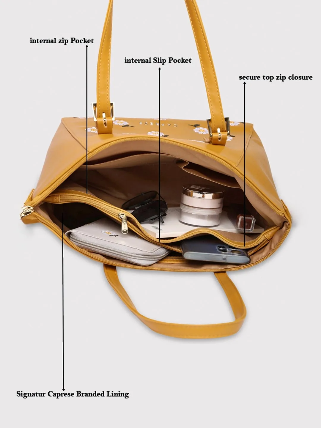 Caprese Kyle Satchel Medium Ochre