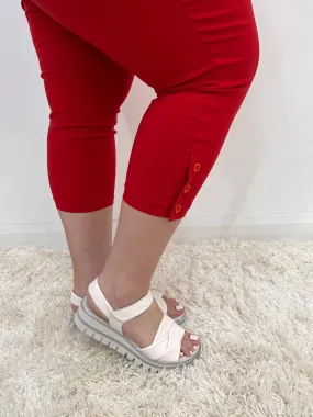 Cassie Crop Trouser in Red