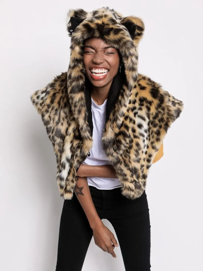 Cheetah Faux Fur SpiritHoods Shawl