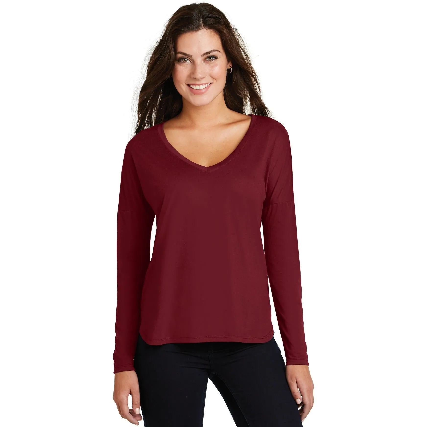 CLOSEOUT - District Women's Drapey Long Sleeve Tee