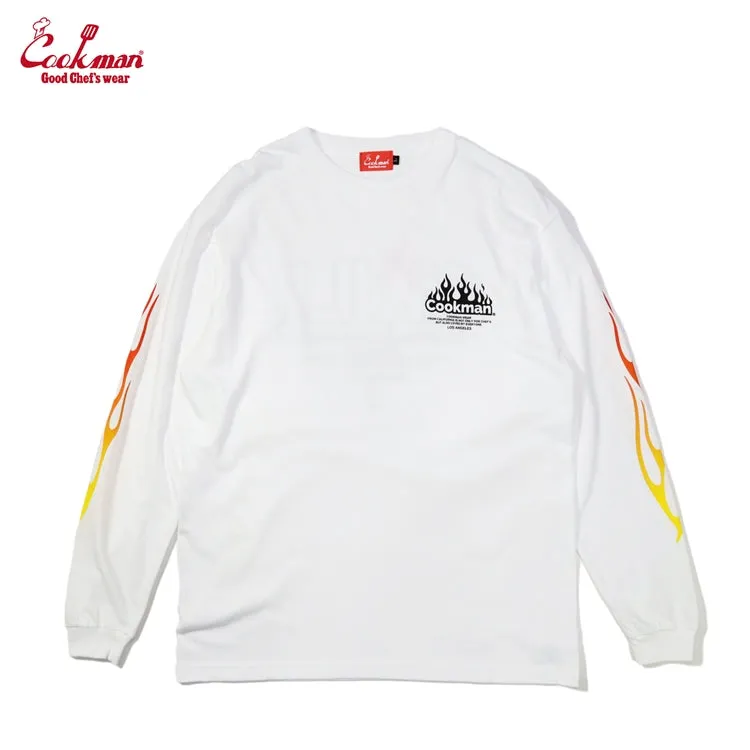 Cookman Long Sleeve Tees - Grill : White