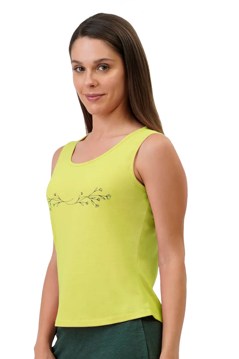 Cotton Blend Sleep Tank - Lime Light