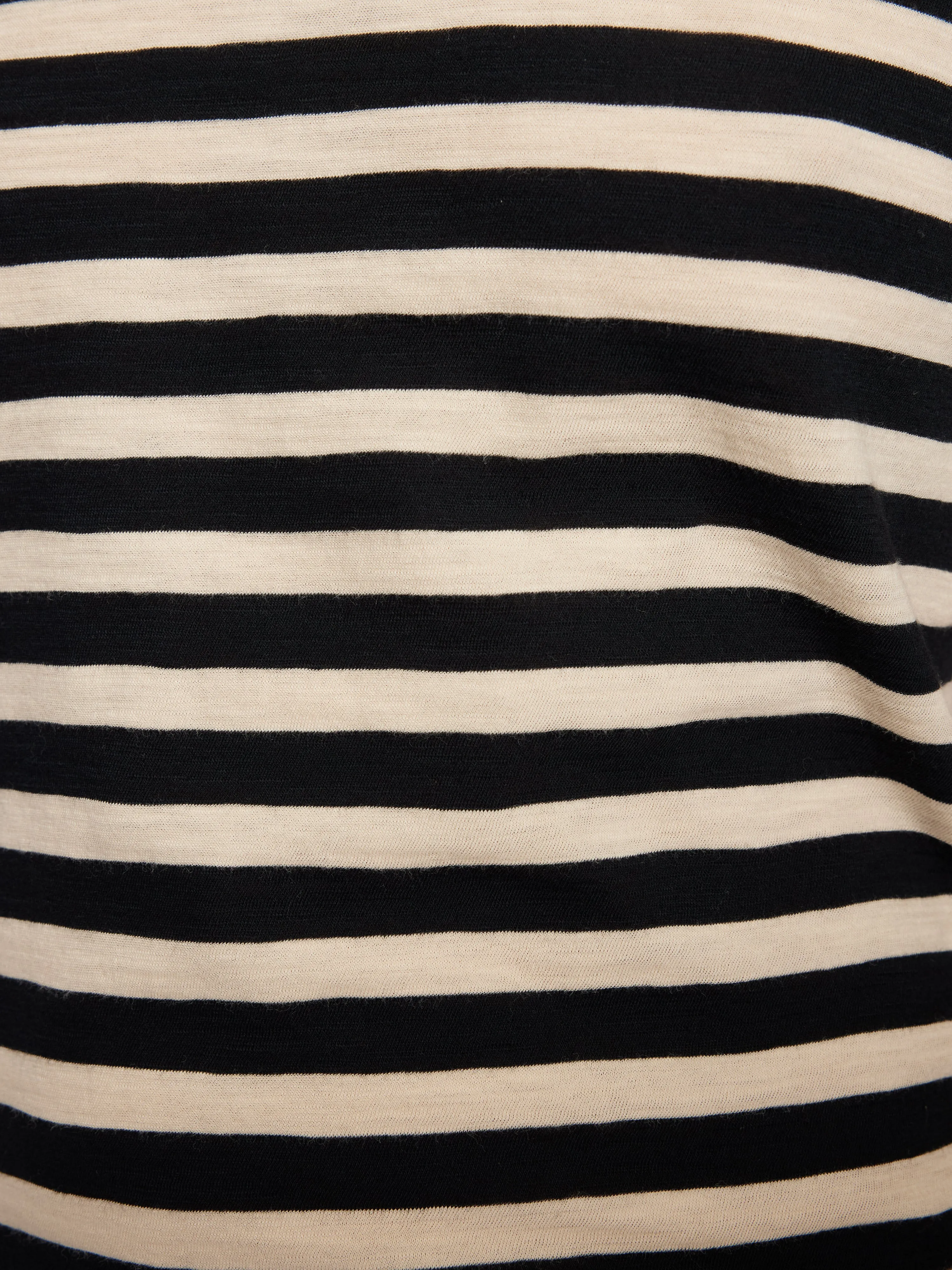 Cotton Slub Stripe Tee | Black