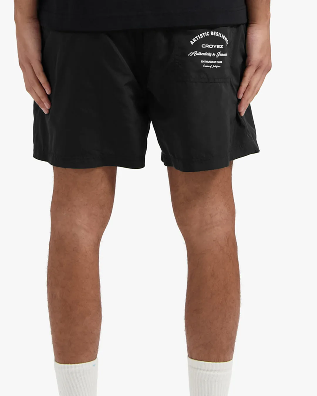 CROYEZ ENTHUSIAST CLUB SWIM SHORTS - VINTAGE BLACK