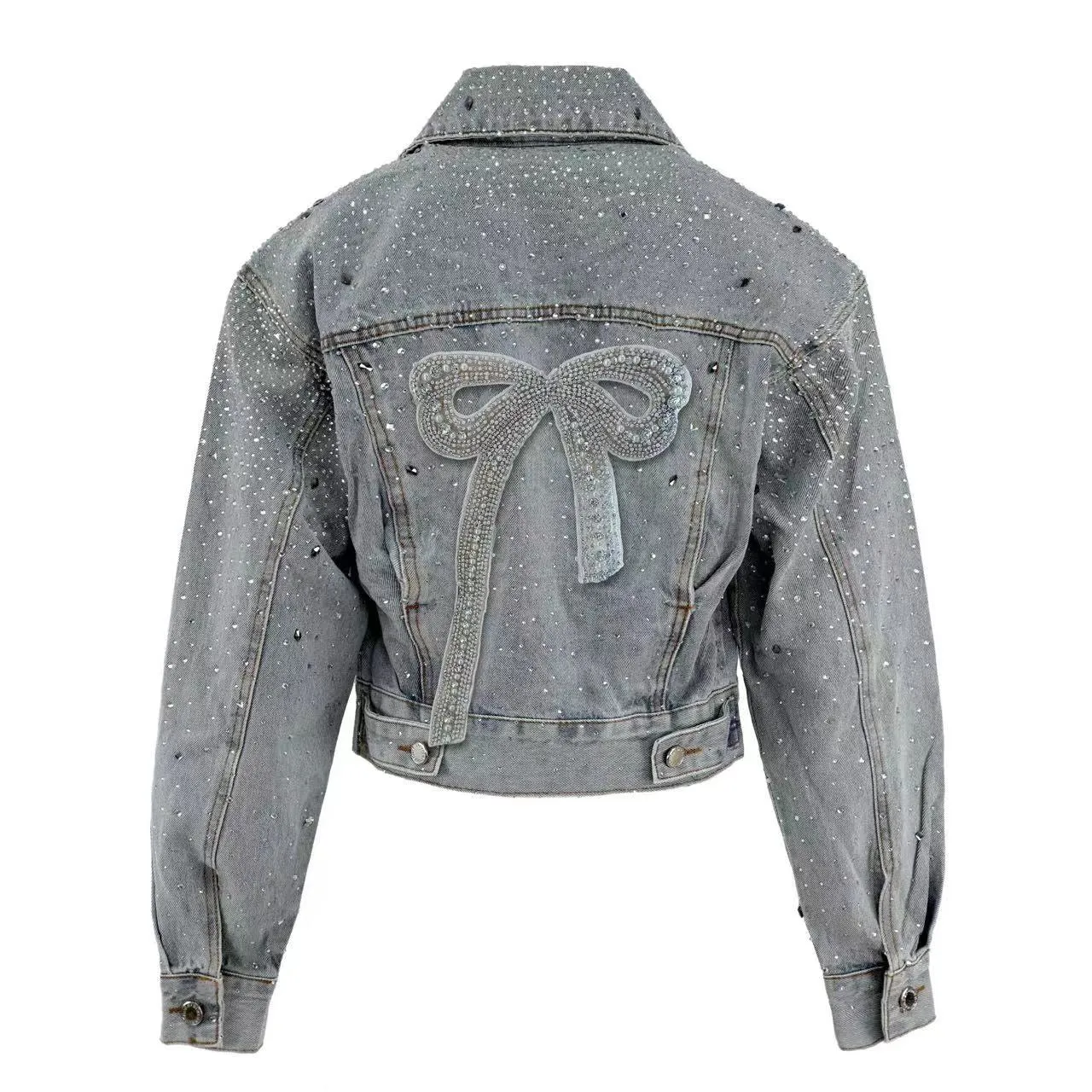 Crystal Bow Denim Jacket