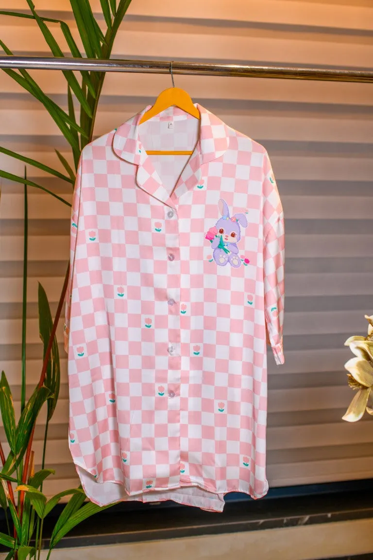 Cuddly Cubes Lounge in Style with Petite Teddy Print Shirt