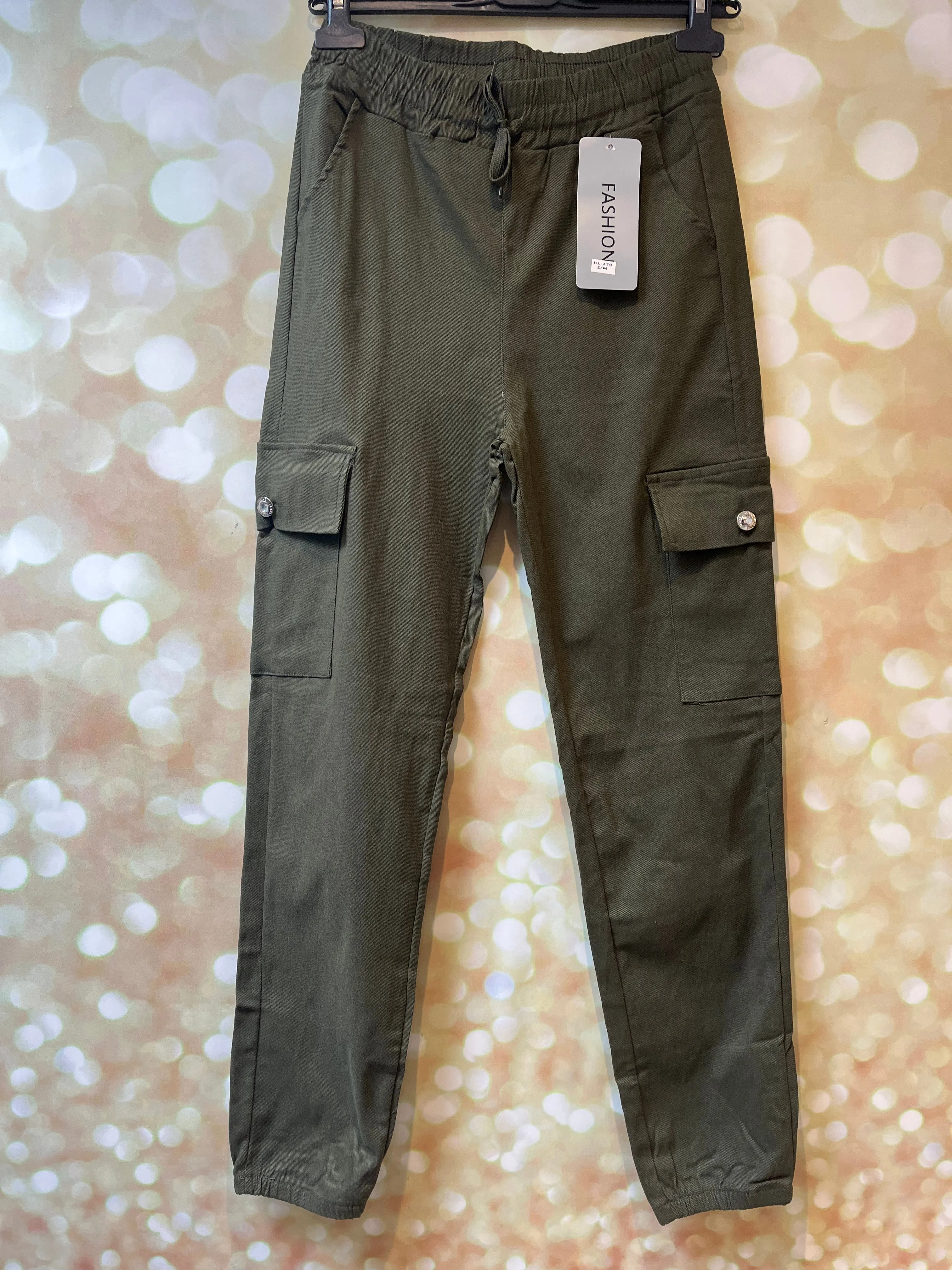 Cuff Hem Pocket Cargo Trousers