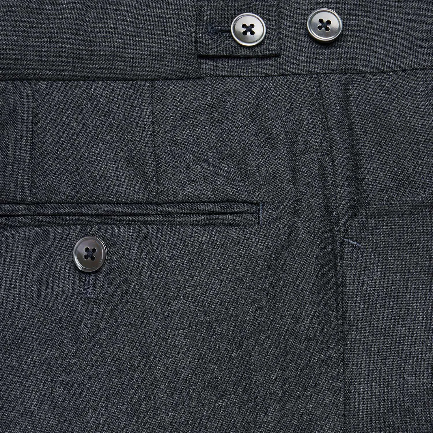 Dark Grey Plain Weave Trousers